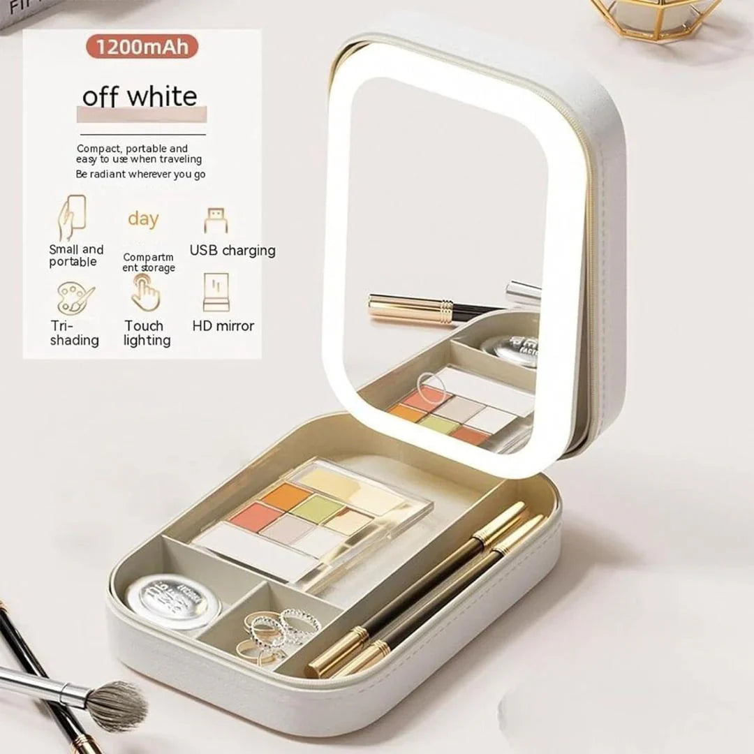 Vanity Makeup Box with LED Mirror