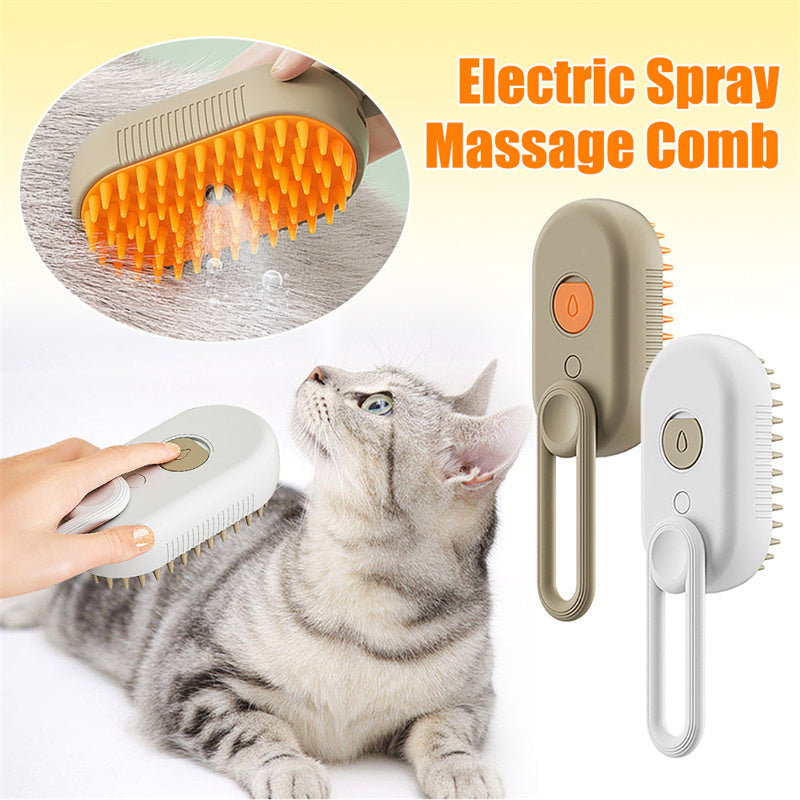 Cat Steam Brush Steamy Dog Brush 3 In 1 Electric Spray Cat Hair Brushes For Massage Pet