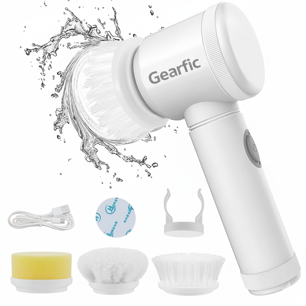 Gearscrub™ 5 in 1 Spin Brush For Tiles, Corner& More| Daily Cleaning