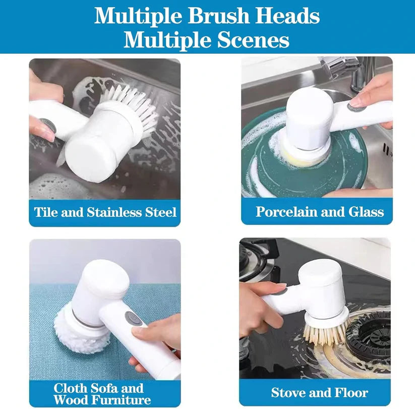 Gearscrub™ 5 in 1 Spin Brush For Tiles, Corner& More| Daily Cleaning