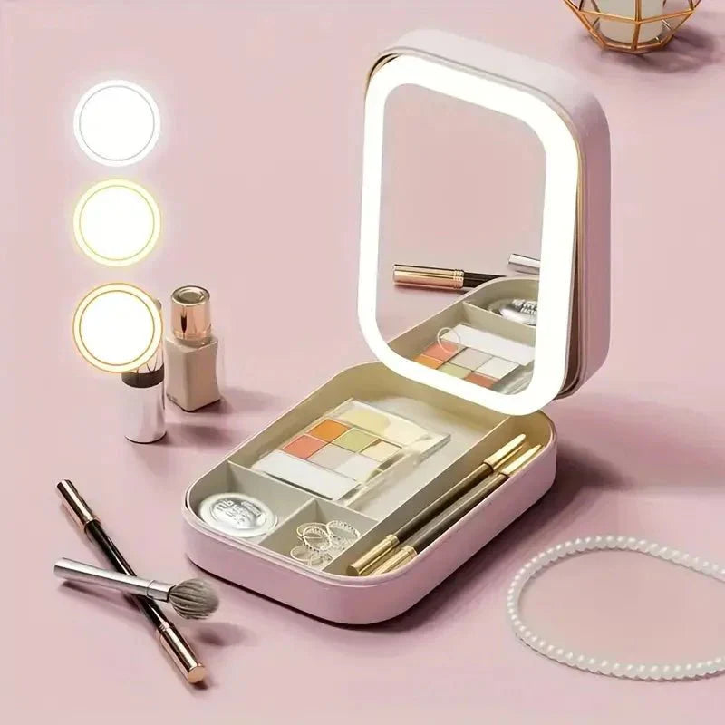 Vanity Makeup Box with LED Mirror